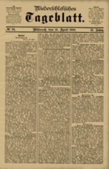 Niederschlesisches Tageblatt, no 94 (Mittwoch, den 25. April 1883)