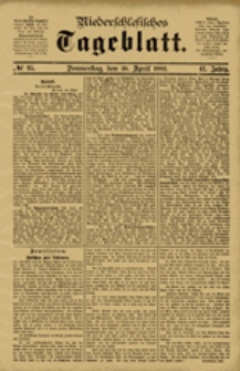 Niederschlesisches Tageblatt, no 95 (Donnerstag, den 26. April 1883)