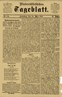 Niederschlesisches Tageblatt, no 114 (Sonntag, den 20. Mai 1883)