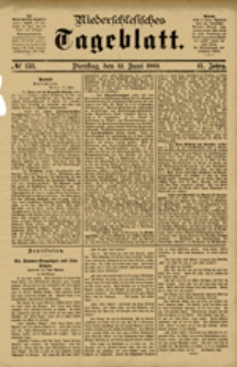 Niederschlesisches Tageblatt, no 133 (Dienstag, den 12. Juni 1883)