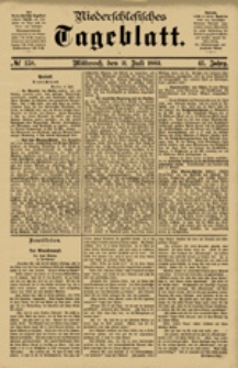 Niederschlesisches Tageblatt, no 158 (Mittwoch, den 11. Juli 1883)