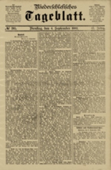 Niederschlesisches Tageblatt, no 205 (Dienstag, den 4. September 1883)