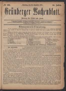 Gr&uuml;nberger Wochenblatt: Zeitung f&uuml;r Stadt und Land, No. 103. (30. Dezember 1877)