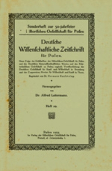 Deutsche Wissenschaftliche Zeitschrift f&uuml;r Polen: Neue Folge der Zeitschriften der Historischen Gesellschaft f&uuml;r Posen und des Deutschen Naturwissenschaftlichen Vereins f&uuml;r Gro&szlig;polen, zugleich Ver&ouml;ffentlichung der Deutschen Gesellschaft f&uuml;r Kunst und Wissenschaft in Bromberg und des Coppernicus-Vereins f&uuml;r Wissenschaft und Kunst in Thorn, Heft 29