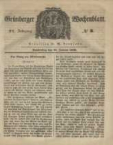 Gr&uuml;nberger Wochenblatt, No. 6. (20. Januar 1848)