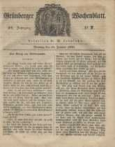 Gr&uuml;nberger Wochenblatt, No. 7. (24. Januar 1848)