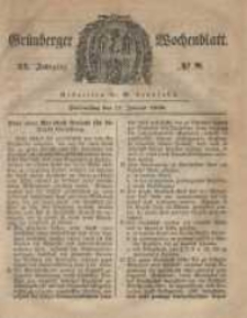 Gr&uuml;nberger Wochenblatt, No 8. (27. Januar 1848)