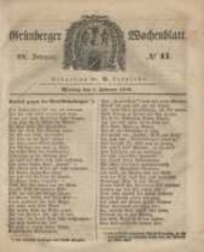Gr&uuml;nberger Wochenblatt, No. 11. (7. Februarr 1848)