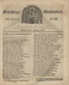 Grünberger Wochenblatt, No. 11. (7. Februarr 1848)