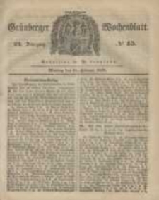 Gr&uuml;nberger Wochenblatt, No. 15. (21. Februar 1848)