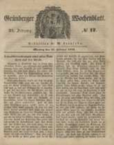 Gr&uuml;nberger Wochenblatt, No. 17. (28. Februar 1848)