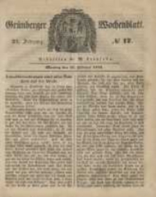 Grünberger Wochenblatt, No. 17. (28. Februar 1848)