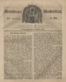 Gr&uuml;nberger Wochenblatt, No. 28. (6. April 1848)