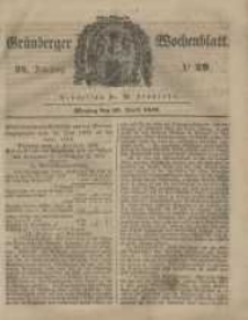Gr&uuml;nberger Wochenblatt, No. 29. (10. April 1848)