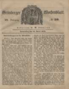 Gr&uuml;nberger Wochenblatt, No. 30. (13. April 1848)
