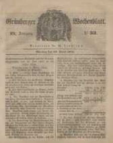 Gr&uuml;nberger Wochenblatt, No. 33. (24. April 1848)