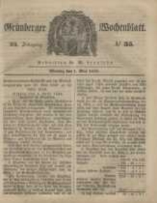 Gr&uuml;nberger Wochenblatt, No. 35. (1. Mai 1848)