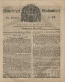 Gr&uuml;nberger Wochenblatt, No. 37. (8. Mai 1848)