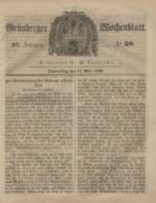 Gr&uuml;nberger Wochenblatt, No. 38. (11. Mai 1848)
