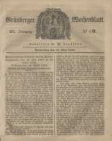 Gr&uuml;nberger Wochenblatt, No. 40. (18. Mai 1848)