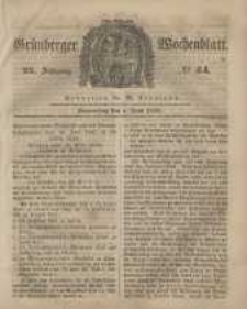 Gr&uuml;nberger Wochenblatt, No. 44. (1. Juni 1848)