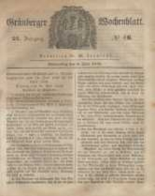 Gr&uuml;nberger Wochenblatt, No. 46. (8. Juni 1848)