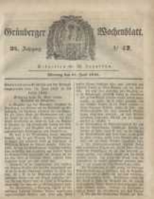 Gr&uuml;nberger Wochenblatt, No. 47. (12. Juni 1848)