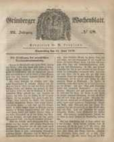 Gr&uuml;nberger Wochenblatt, No. 48. (15. Juni 1848)