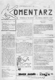 Komentarz: pismo Federacji Młodzieży Walczącej, nr 2 (sierpień/wrzesień 89)