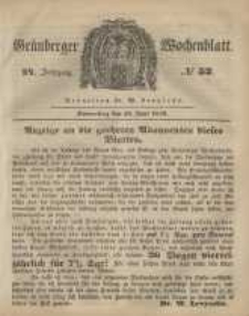 Gr&uuml;nberger Wochenblatt, No. 52. (29. Juni 1848)