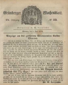 Gr&uuml;nberger Wochenblatt, No. 53. (3. Juli 1848)