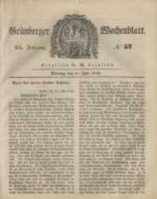 Gr&uuml;nberger Wochenblatt, No. 57. (17. Juli 1848)