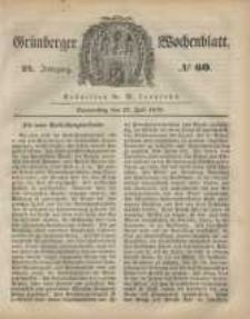 Gr&uuml;nberger Wochenblatt, No. 60. (27. Juli 1848)