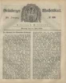 Gr&uuml;nberger Wochenblatt, No. 61. (31. Juli 1848)