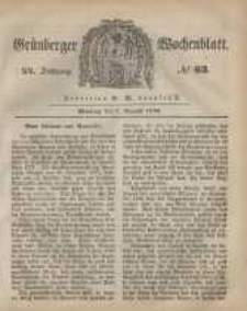 Gr&uuml;nberger Wochenblatt, No. 63. (7. August 1848)