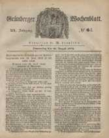 Gr&uuml;nberger Wochenblatt, No. 64. (10. August 1848)