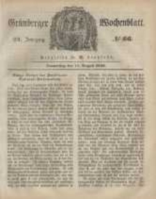 Gr&uuml;nberger Wochenblatt, No. 66. (17. August 1848)