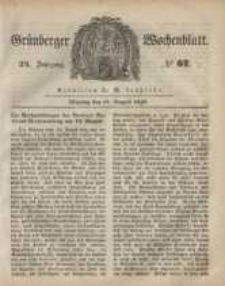 Gr&uuml;nberger Wochenblatt, No. 67. (21. August 1848)
