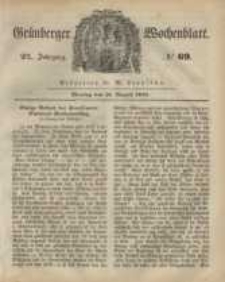 Gr&uuml;nberger Wochenblatt, No. 69. (28. August 1848)