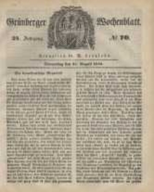 Gr&uuml;nberger Wochenblatt, No. 70. (31. August 1848)