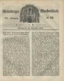 Gr&uuml;nberger Wochenblatt, No. 75. (18. September 1848)