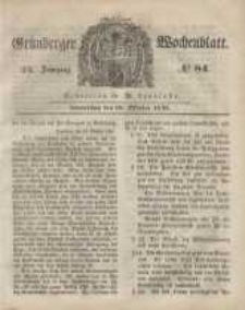 Gr&uuml;nberger Wochenblatt, No. 84. (19. Oktober 1848)