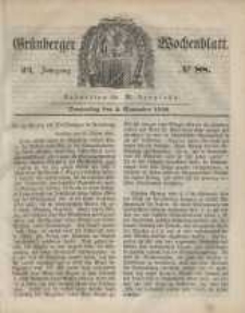 Gr&uuml;nberger Wochenblatt, No. 88. (2. November 1848)
