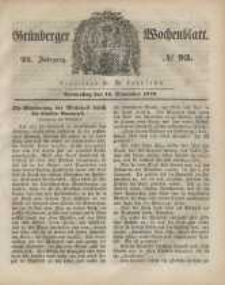 Gr&uuml;nberger Wochenblatt, No. 93. (16. November 1848)