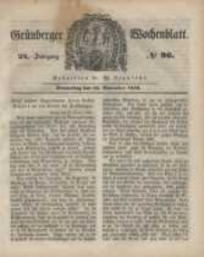 Gr&uuml;nberger Wochenblatt, No. 96. (23. November 1848)