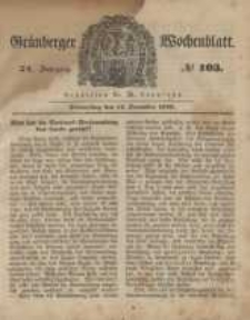 Grünberger Wochenblatt, No. 103. (14. December 1848)