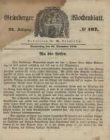 Gr&uuml;nberger Wochenblatt, No. 107. (28. December 1848)