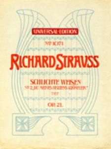 Schlichte weisen, op. 21 No 2 - Du meines Herzens Krönelein