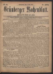 Grünberger Wochenblatt: Zeitung für Stadt und Land, No. 52. (3. Mai 1879)