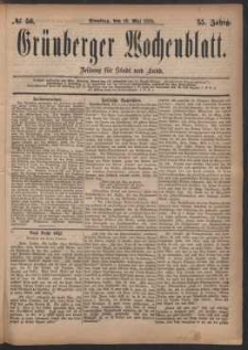 Grünberger Wochenblatt: Zeitung für Stadt und Land, No. 56. (13. Mai 1879)